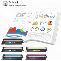 TN248XL TN248 MFC-L3760CDW Toner 5-Pack Compatible pour Brother TN-248 TN-248XL TN-248CMYK MFC-L3740CDW DCP-L3560CDW MFC-L3740CD