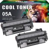 Cool Toner Lot de 2 Cartouches de Toner de Rechange pour HP 05A CE505A 05X CE505X Laserjet P2030 P2035 P2035N P2050 P2055 P2055D