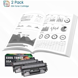 Cool Toner Lot de 2 Cartouches de Toner de Rechange pour HP 05A CE505A 05X CE505X Laserjet P2030 P2035 P2035N P2050 P2055 P2055D