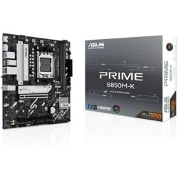 ASUS Prime B850M-K - Carte mère AMD Micro-ATX, 8+2+1 Phases d’Alimentation, DDR5, PCIe 5.0, 2 emplacements M.2, Ethernet Realtek