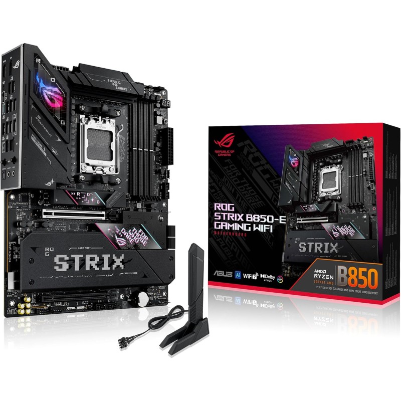 ASUS ROG Strix B850-E Gaming WiFi AMD Motherboard, 16+2+2 Power Stages, DDR5 Slots, Five M.2 Slots, PCIe® 5.0, WiFi 7, USB4® Typ