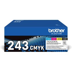 Brother TN-243CMYK Cartouche de Toner Original Imprime jusqu'à 1000 Pages, Cyan, Magenta, Jaune, Noir