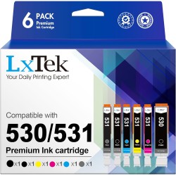 Lxtek cartouche pgi-530 cli-531 compatible pour canon 530 531 pgi-530 cli-531 cartouches d'encre pour canon ts8750 ts8751 (1 pgb