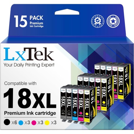 LxTek Compatible Cartouches d'encre Remplacement pour Epson 18XL pour Expression Home XP-322 XP-215 XP-205 XP-225 XP-305 XP-325 