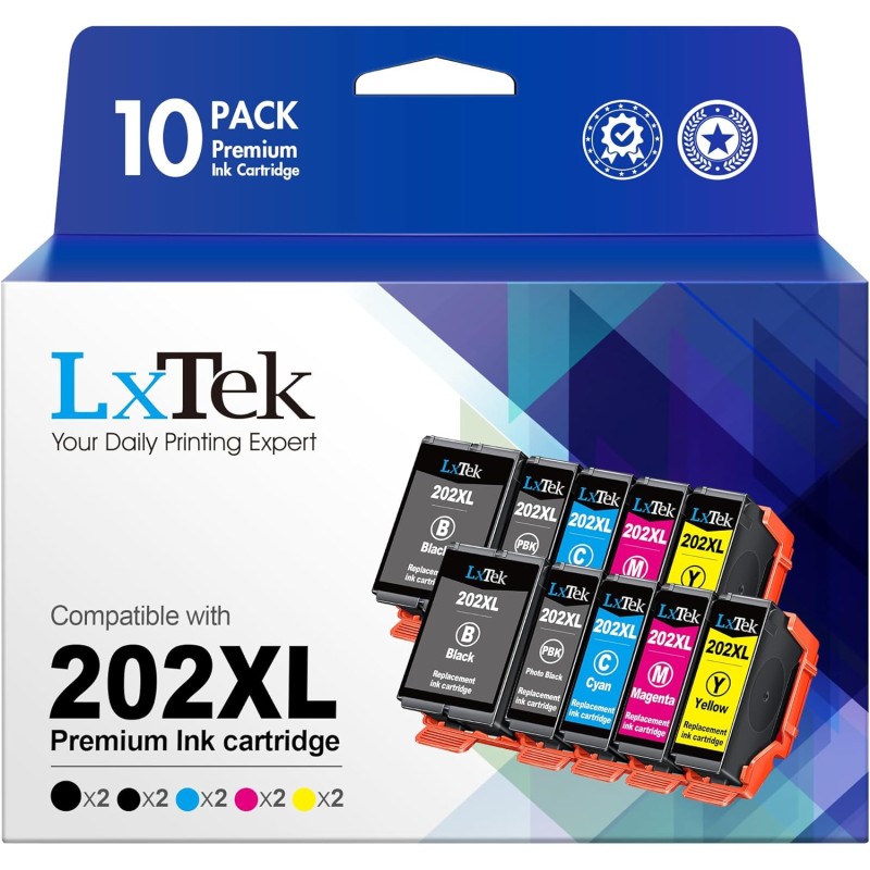 LxTek 202 XL 202XL Compatible pour Epson 202 XL pour Epson XP 6105 pour Expression Premium XP-6100 XP-6105 XP-6000 XP-6005 XP-60
