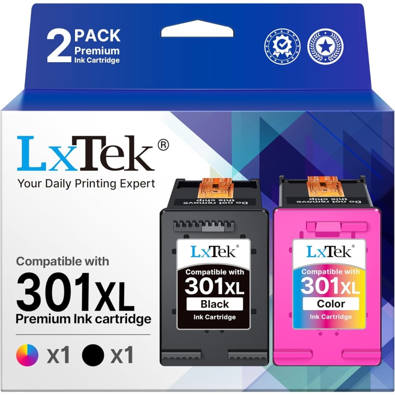 LxTek 301XL 301 XL Cartouche Remplacement pour HP Cartouche 301 XL Noir et Couleur pour HP 301XL pour DeskJet 2050 2540 1050 251