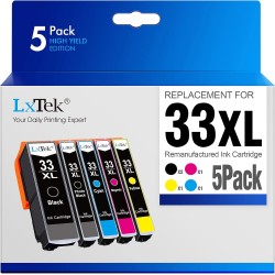 LxTek Compatible Cartouches d'encre Remplacement pour Epson 33 33XL pour Expression Premium XP-540 XP-530 XP-630 XP-640 XP-645 X