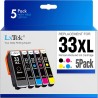 LxTek Compatible Cartouches d'encre Remplacement pour Epson 33 33XL pour Expression Premium XP-540 XP-530 XP-630 XP-640 XP-645 X