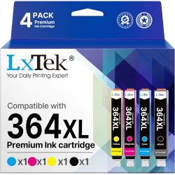 LxTek Cartouches d'encre Compatible pour HP 364 364 XL 364XL pour Photosmart 5520 6520 5510 5515 6510 5512 B110a B109a Deskjet 3
