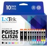 LxTek Compatible Cartouches d'encre Remplacement pour Canon 525 526 pour PIXMA MG5150 MG5350 MG6150 IX6550 MX715 MX885 MX895 IP4