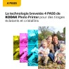 Kodak Dock Plus 4Pass Imprimante Photo (10x15cm) + Paquet avec 90 Papier Photo (10 Feuilles Initiales + Paquet de 80 Feuilles)