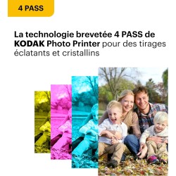 Kodak Dock Plus 4Pass Imprimante Photo (10x15cm) + Pack d'accessoires avec 90 Papier Photo (10 Feuilles Initiales + Paquet de 80