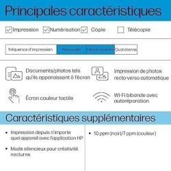 HP Envy 6120e, 714L8B, Imprimante Multifonction, Jet d'encre, A4, Couleur, Impression Recto Verso Automatique, Jusqu'à 10 ppm, W
