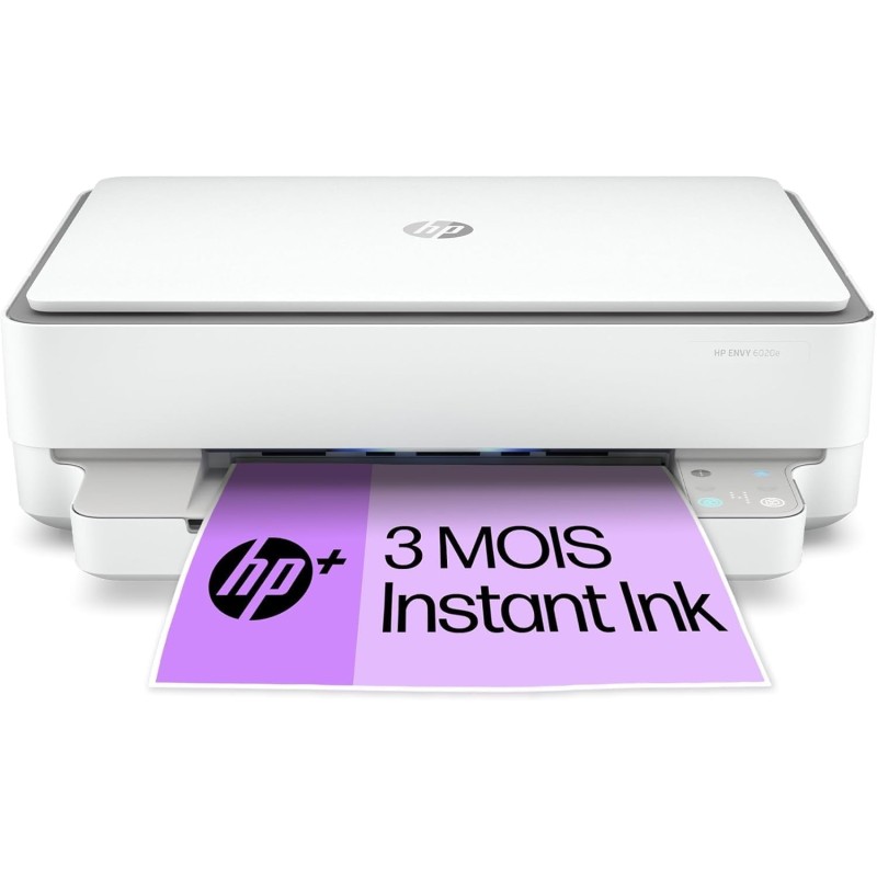 HP Envy 6020e Imprimante tout en un - Jet d'encre couleur – 3 mois d'Instant Ink inclus avec HP+ (Photocopie, Scan, Impression, 