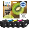Epson Multipack 202 Kiwi, Cartouches d'encre d'origine, 5 couleurs: Noir, Cyan, Magenta, Jaune, Noir photo, XP-6000, XP-6005, XP