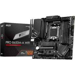 MSI Pro B650M-A WiFi Carte Mère, Micro-ATX - pour Processeurs AMD Ryzen 9000, 8000 et 7000, AM5 - DDR5 Memory Boost 6400+MHz/OC,