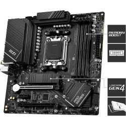 MSI Pro B650M-A WiFi Carte Mère, Micro-ATX - pour Processeurs AMD Ryzen 9000, 8000 et 7000, AM5 - DDR5 Memory Boost 6400+MHz/OC,