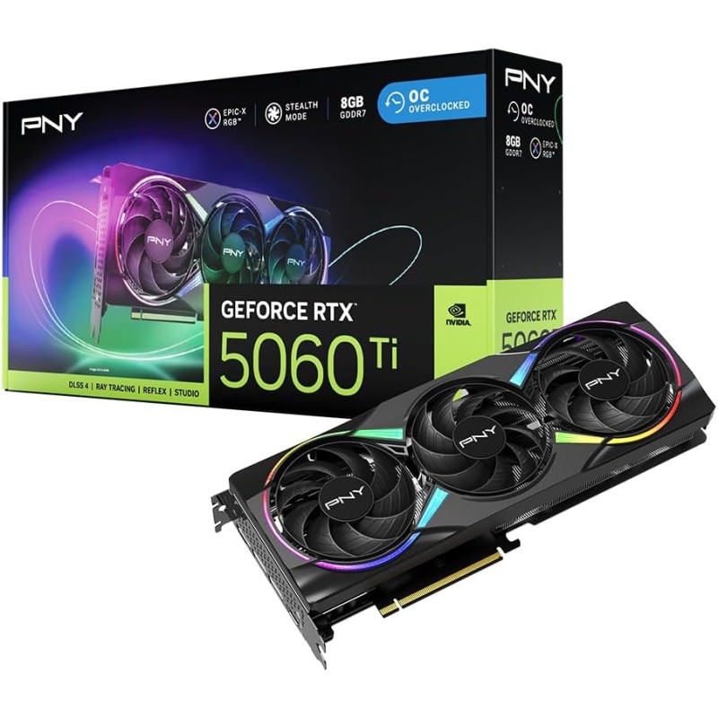PNY GEFORCE RTX™ 5060 Ti 8GB ARGB Overclocked Triple Fan DLSS 4