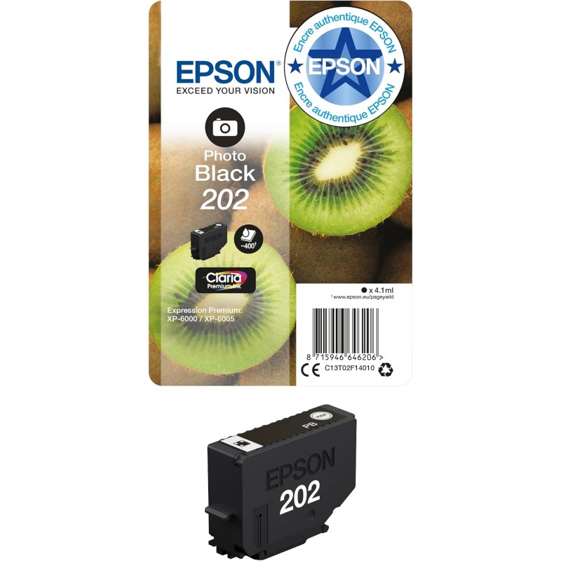 Epson kiwi singlepack photo noir 202 claria premium ink