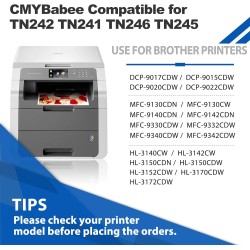 CMYBabee TN241Toner Compatible pour Brother TN242 TN241 TN246 TN245 pour Brother MFC-9332CDW DCP-9022CDW HL-3142CW MFC-9142CDN H