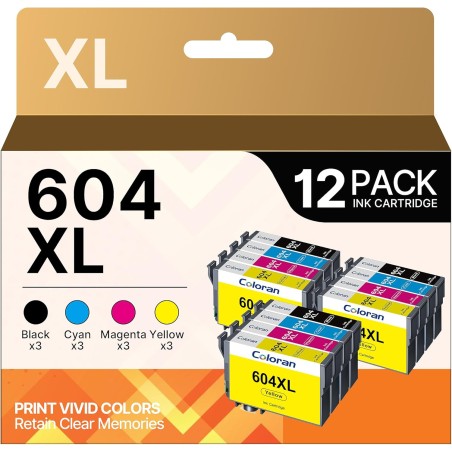 Coloran 604 XL Cartouche Compatible Cartouche Encre pour Epson XP 2200 Cartouche pour Epson 604XL pour Expression Home XP-2200 X