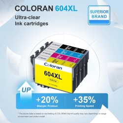 Coloran 604 XL Cartouche Compatible Cartouche Encre pour Epson XP 2200 Cartouche pour Epson 604XL pour Expression Home XP-2200 X