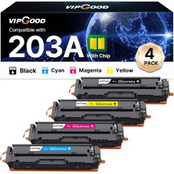 VIPGOOD 203A Cartouches de Toner Compatible pour HP 203A CF540A 203X Toner pour Laserjet Pro MFP M281fdw M281fdn M280nw M254dw M