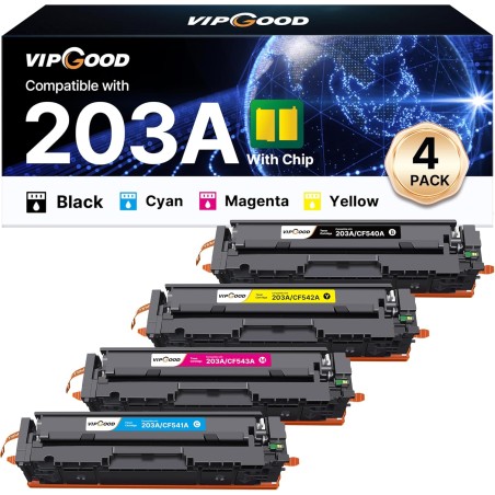 VIPGOOD 203A Cartouches de Toner Compatible pour HP 203A CF540A 203X Toner pour Laserjet Pro MFP M281fdw M281fdn M280nw M254dw M
