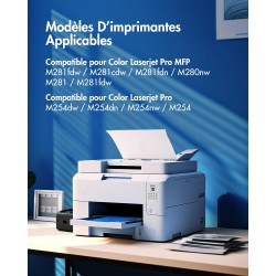 VIPGOOD 203A Cartouches de Toner Compatible pour HP 203A CF540A 203X Toner pour Laserjet Pro MFP M281fdw M281fdn M280nw M254dw M