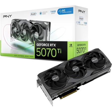PNY Carte Graphique GEFORCE RTX™ 5070 Ti 16Go Overclocked Triple Fan Plus DLSS 4