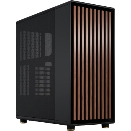 Fractal Design North Boîtier PC à Flux d'air - Charbon Noir avec Façade en Noyer - Moyen Tour ATX avec Panneaux Latéraux en Mail