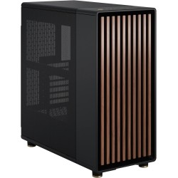 Fractal Design North Boîtier PC à Flux d'air - Charbon Noir avec Façade en Noyer - Moyen Tour ATX avec Panneaux Latéraux en Mail
