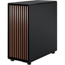 Fractal Design North Boîtier PC à Flux d'air - Charbon Noir avec Façade en Noyer - Moyen Tour ATX avec Panneaux Latéraux en Mail