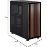 Fractal Design North Boîtier PC à Flux d'air - Charbon Noir avec Façade en Noyer - Moyen Tour ATX avec Panneaux Latéraux en Mail