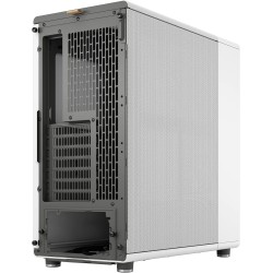 Fractal design north chalk blanc - boîtier pc gaming moyen tour atx à flux d'air – façade en chêne – panneaux latéraux en maille