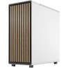 Fractal design north chalk blanc - boîtier pc gaming moyen tour atx à flux d'air – façade en chêne – panneaux latéraux en maille