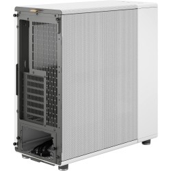 Fractal design north chalk blanc - boîtier pc gaming moyen tour atx à flux d'air – façade en chêne – panneaux latéraux en maille