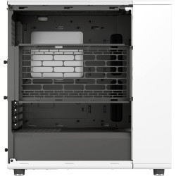 Fractal design north chalk blanc - boîtier pc gaming moyen tour atx à flux d'air – façade en chêne – panneaux latéraux en maille