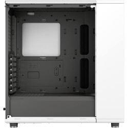 Fractal design north chalk blanc - boîtier pc gaming moyen tour atx à flux d'air – façade en chêne – panneaux latéraux en maille
