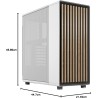 Fractal design north chalk blanc - boîtier pc gaming moyen tour atx à flux d'air – façade en chêne – panneaux latéraux en maille