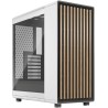 Fractal design north chalk blanc tempered glass clear - boîtier pc gaming moyen tour atx à flux d'air – façade en chêne – pannea