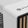 Fractal design north chalk blanc tempered glass clear - boîtier pc gaming moyen tour atx à flux d'air – façade en chêne – pannea