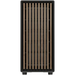 Fractal design north chalk blanc tempered glass clear - boîtier pc gaming moyen tour atx à flux d'air – façade en chêne – pannea