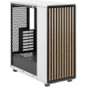 Fractal design north chalk blanc tempered glass clear - boîtier pc gaming moyen tour atx à flux d'air – façade en chêne – pannea