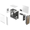 Fractal design north chalk blanc tempered glass clear - boîtier pc gaming moyen tour atx à flux d'air – façade en chêne – pannea