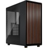 Fractal design north charcoal noir tempered glass dark - façade en bois de noyer – panneau latéral en verre – deux ventilateurs 