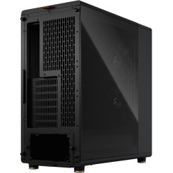 Fractal design north charcoal noir tempered glass dark - façade en bois de noyer – panneau latéral en verre – deux ventilateurs 