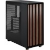 Fractal design north charcoal noir tempered glass dark - façade en bois de noyer – panneau latéral en verre – deux ventilateurs 