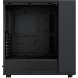 Fractal design north charcoal noir tempered glass dark - façade en bois de noyer – panneau latéral en verre – deux ventilateurs 