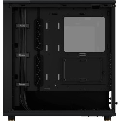 Fractal design north charcoal noir tempered glass dark - façade en bois de noyer – panneau latéral en verre – deux ventilateurs 